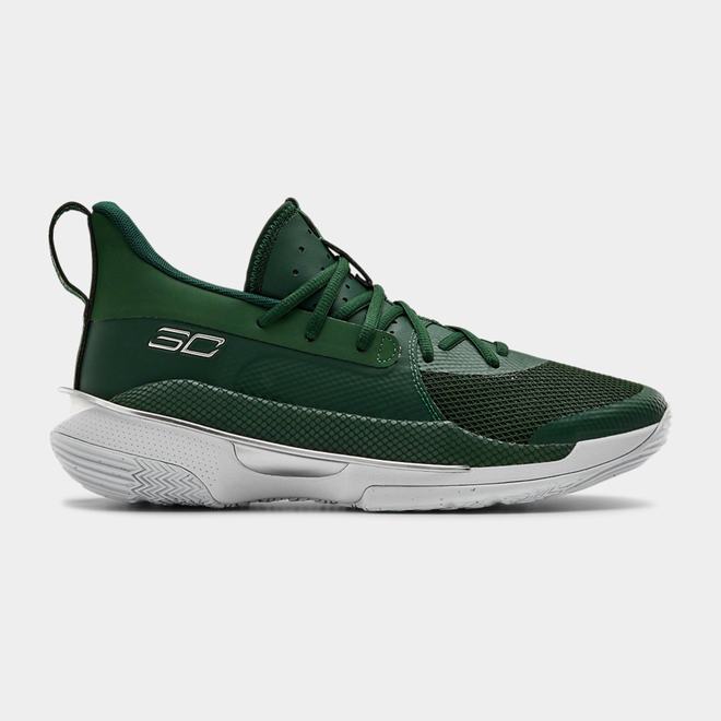 Under Armour Curry 7 Team - Damske Basketbalove Topanky - Zelene/Biele